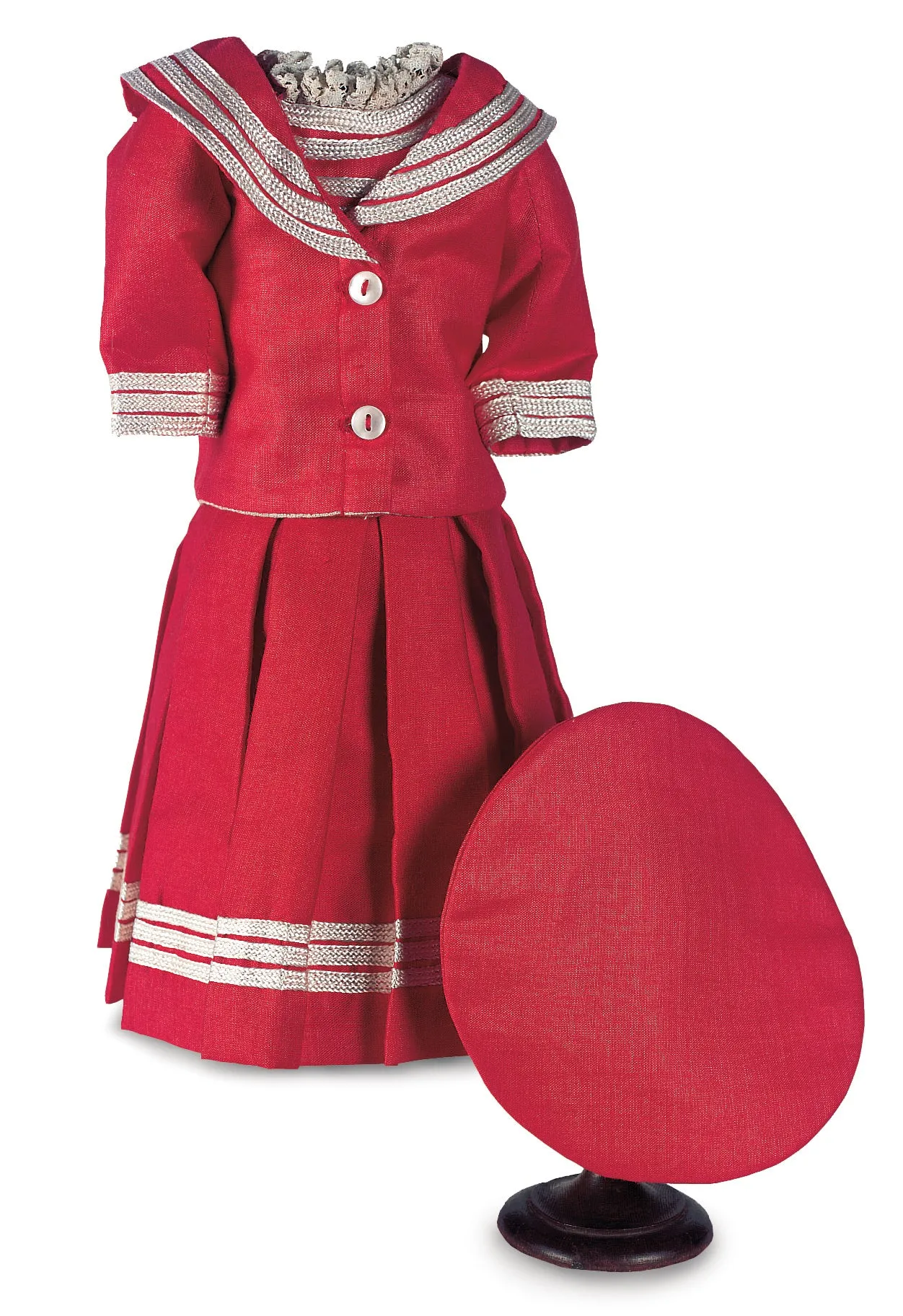 Classic Red Silk Sailor Ensemble & Cap