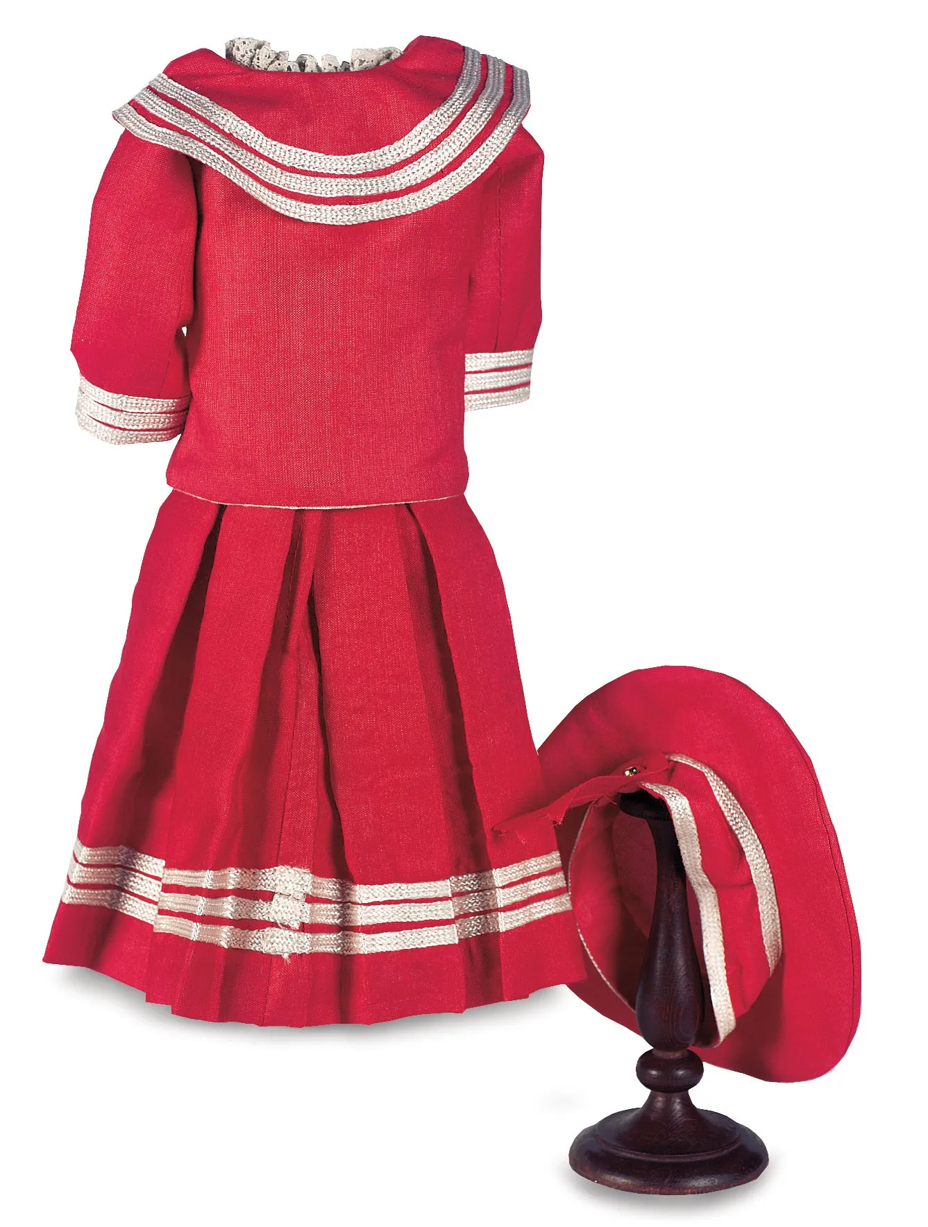 Classic Red Silk Sailor Ensemble & Cap