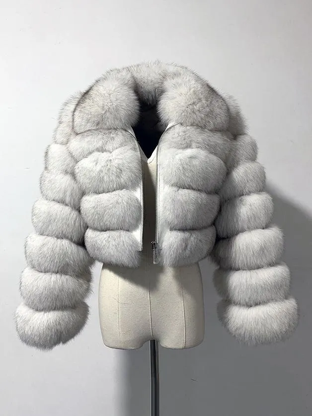 Collar Faux Fur Bubble Coat