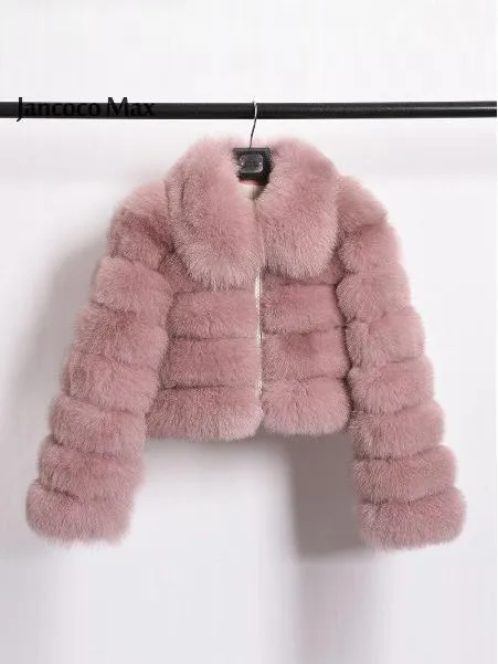 Collar Faux Fur Bubble Coat