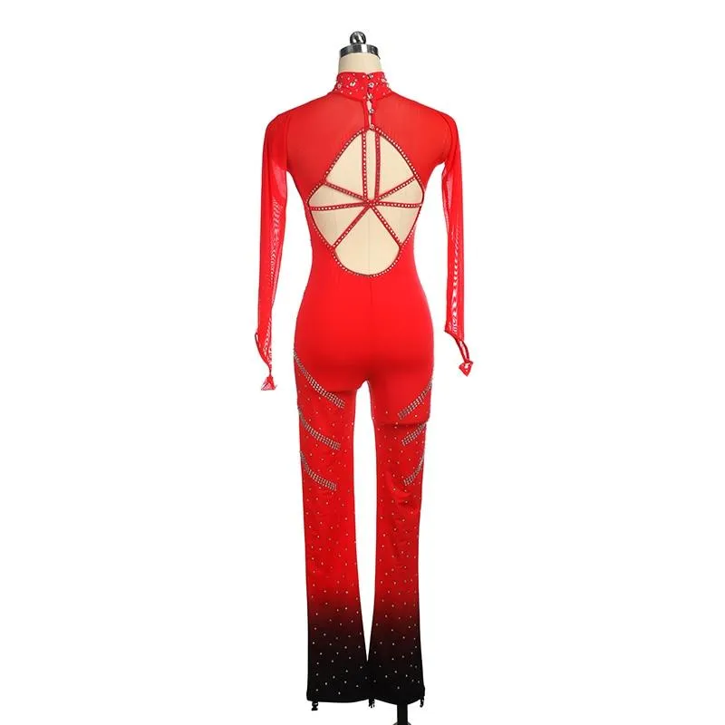 Competition Figure Skating Dress Catsuit Ombre BSU080629