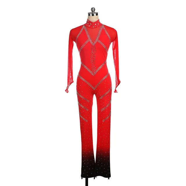 Competition Figure Skating Dress Catsuit Ombre BSU080629