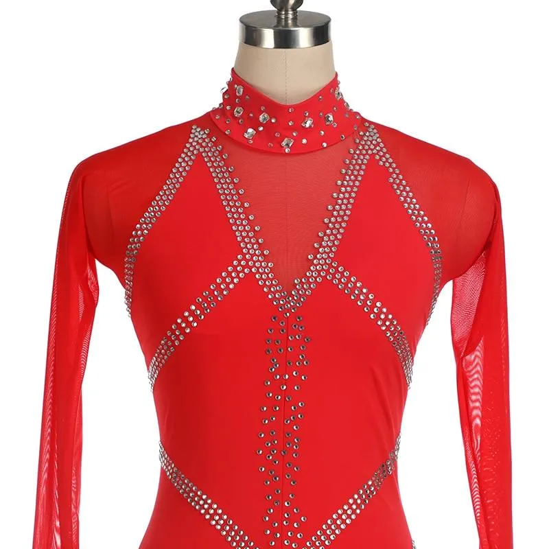 Competition Figure Skating Dress Catsuit Ombre BSU080629