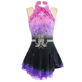 Competition Figure Skating Dress Fuchsia Ombre Purple to Navy BSU2682.2