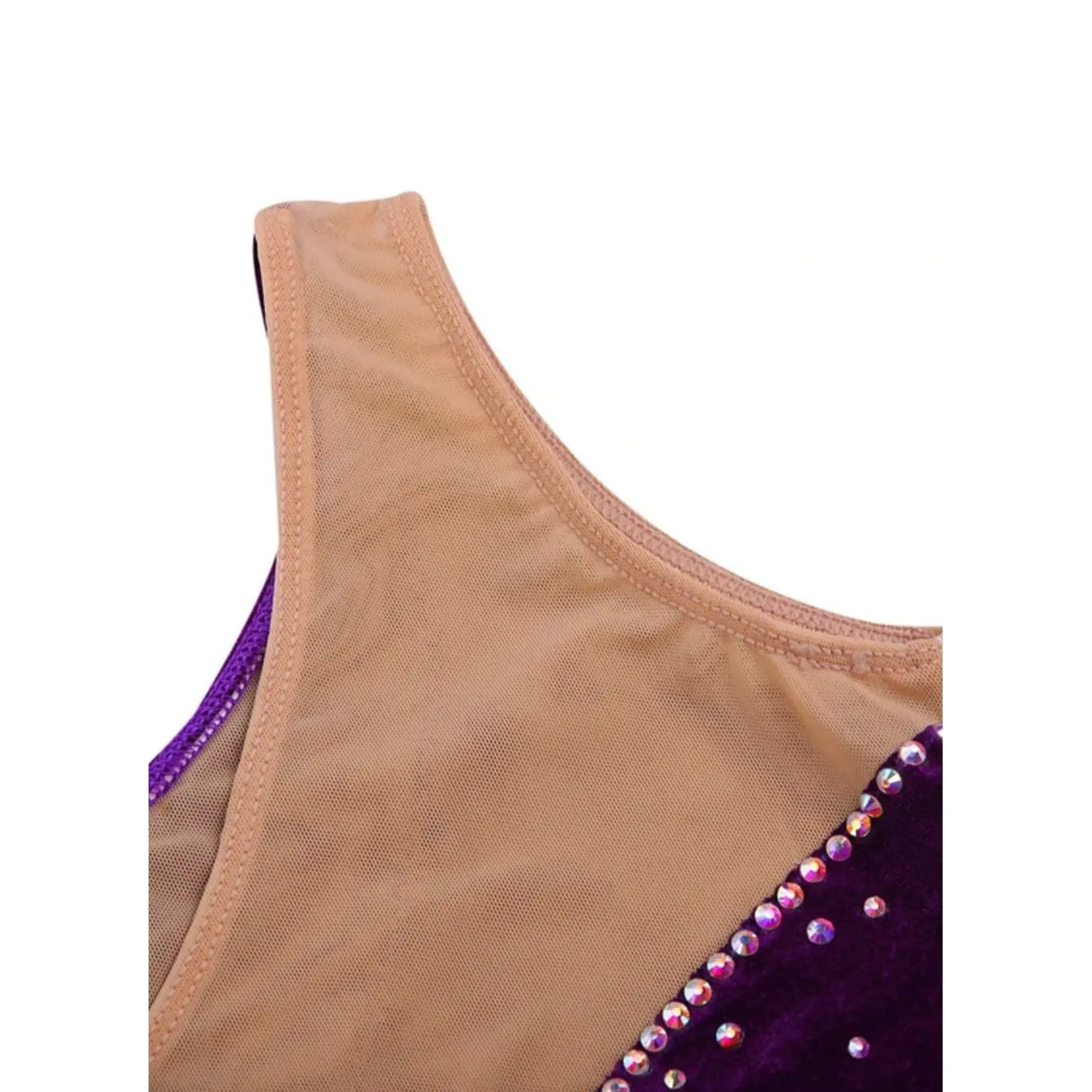 Competition Figure Skating Dress Plum Velvet Black Sequins BSU2020-27.4