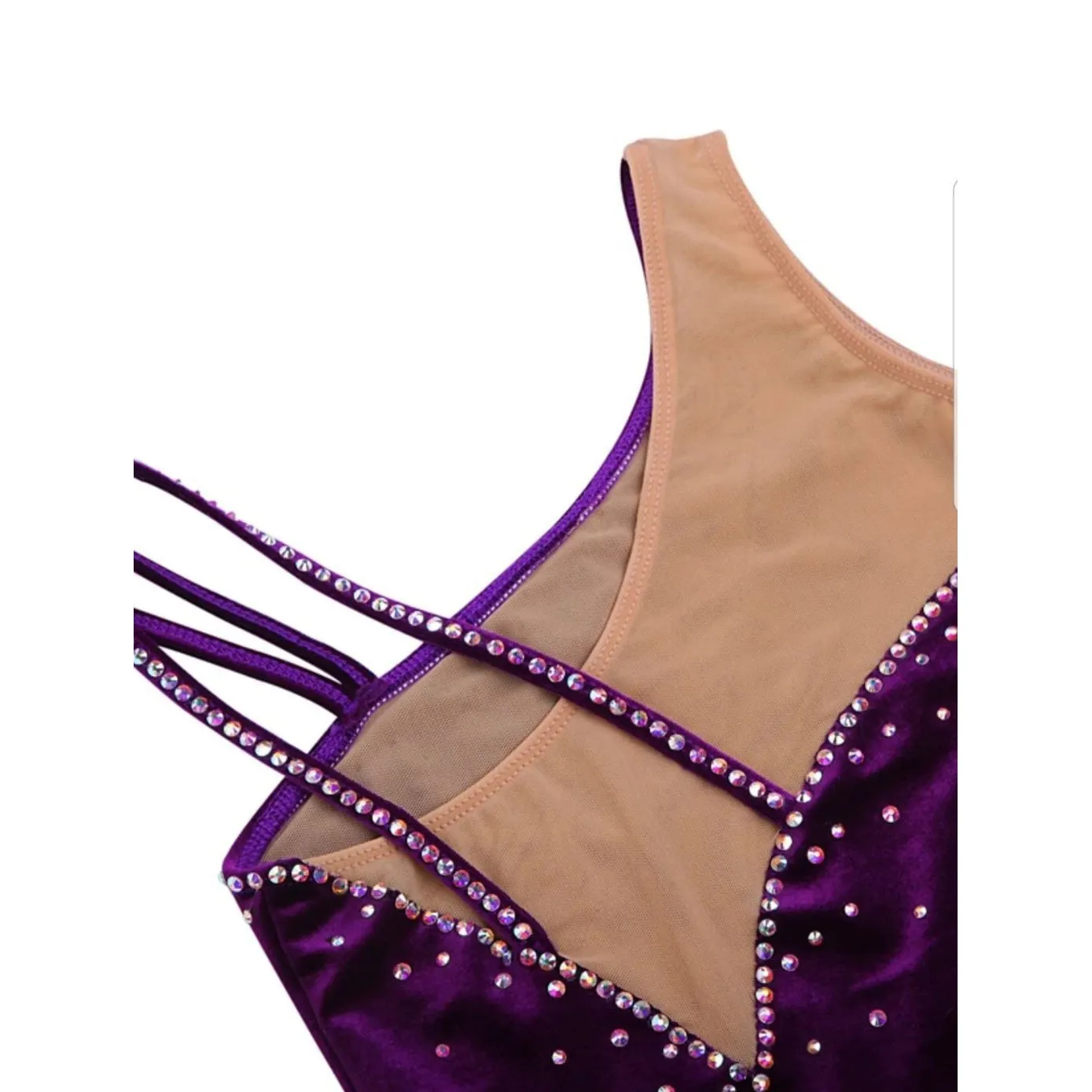 Competition Figure Skating Dress Plum Velvet Black Sequins BSU2020-27.4