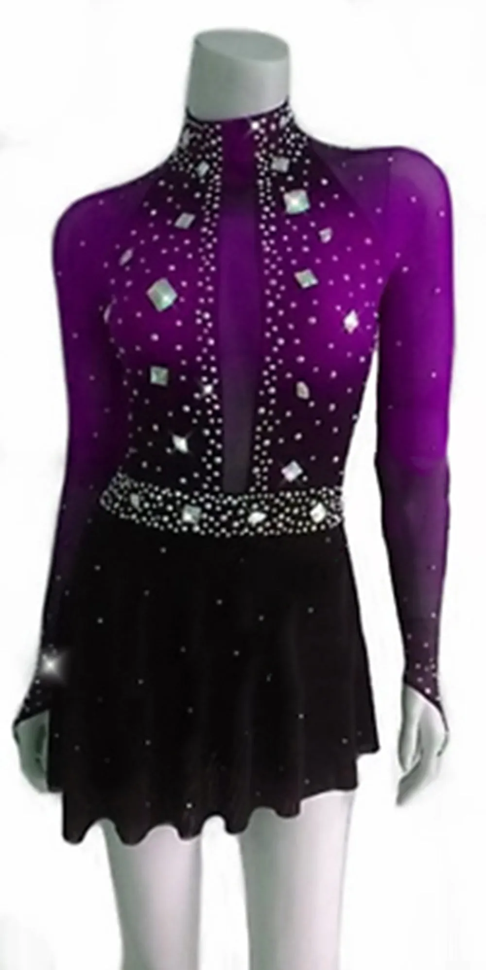 Competition Figure Skating Dress Violet Ombre BSU 020321