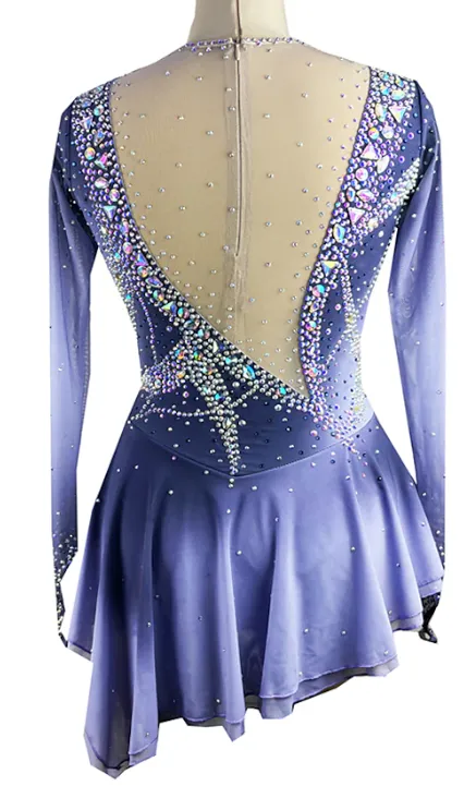 Competition Skating Dress Black Blue Ombre BSU120824