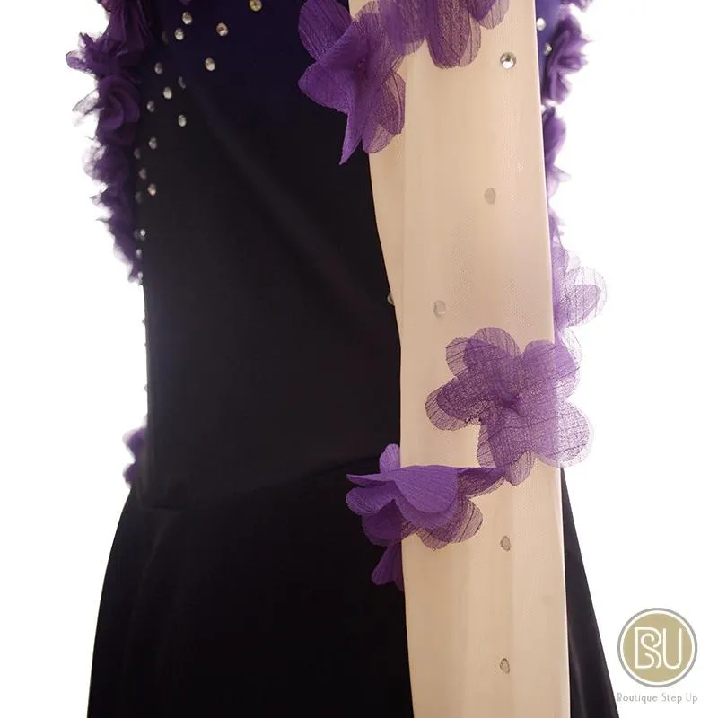 Competition Skating Dress Purple Flower Ombree BSU100222