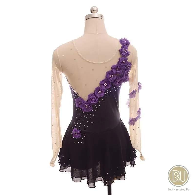 Competition Skating Dress Purple Flower Ombree BSU100222