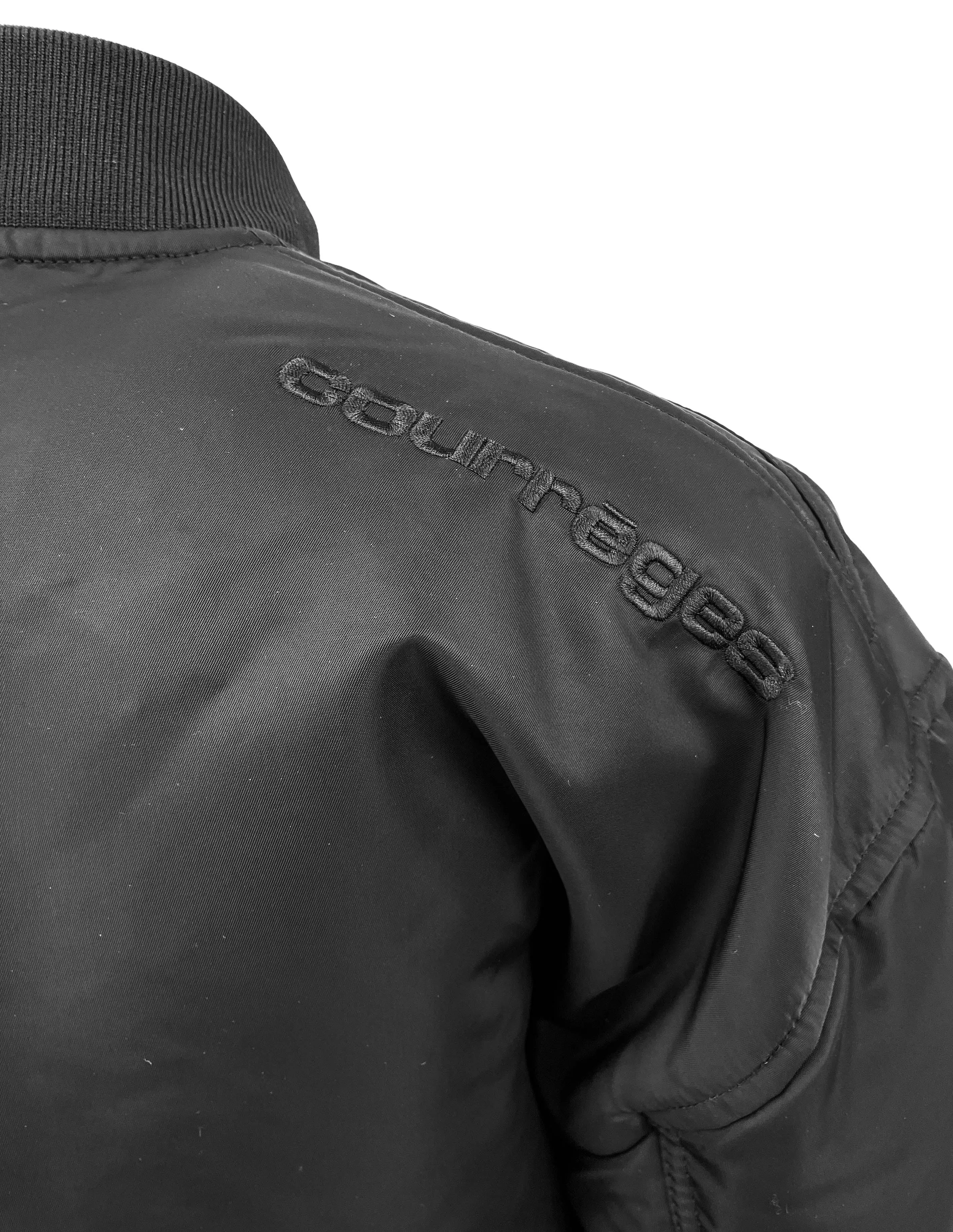 courrèges Logo-Embroidered Bomber Jacket in Black