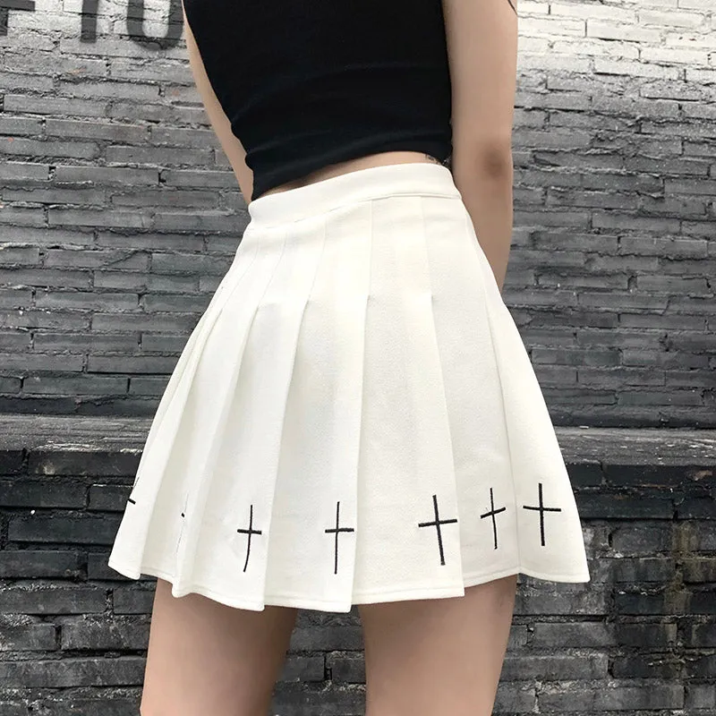 Cross Pleated Grunge Skirt SD01799