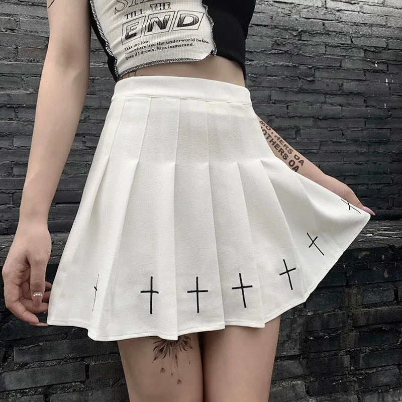 Cross Pleated Grunge Skirt SD01799