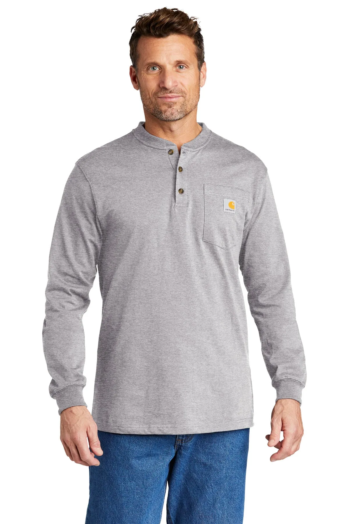 Custom Embroidered - Carhartt® Long Sleeve Henley T-Shirt CTK128