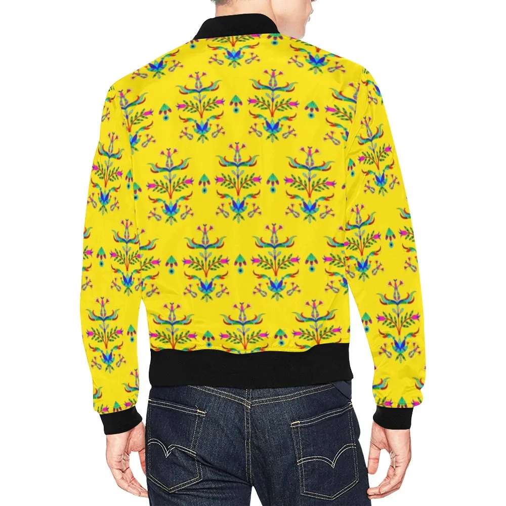 Dakota Damask Yellow All Over Print Bomber Jacket for Men