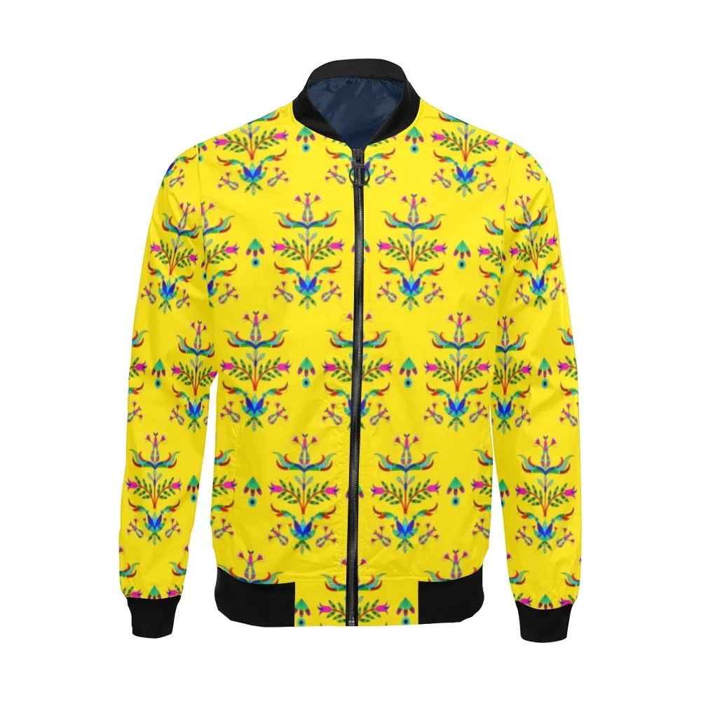 Dakota Damask Yellow All Over Print Bomber Jacket for Men