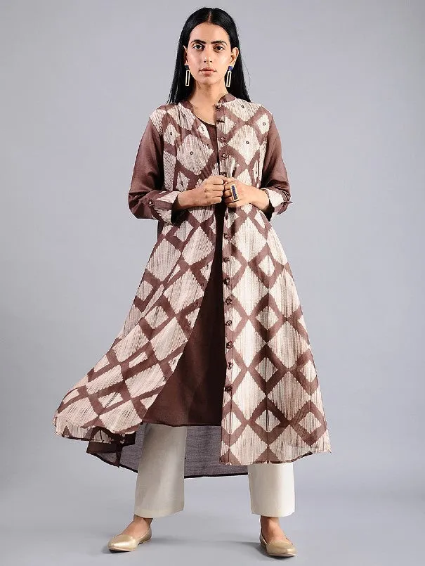 Diamond jacket dress in Brown (Set of 2)