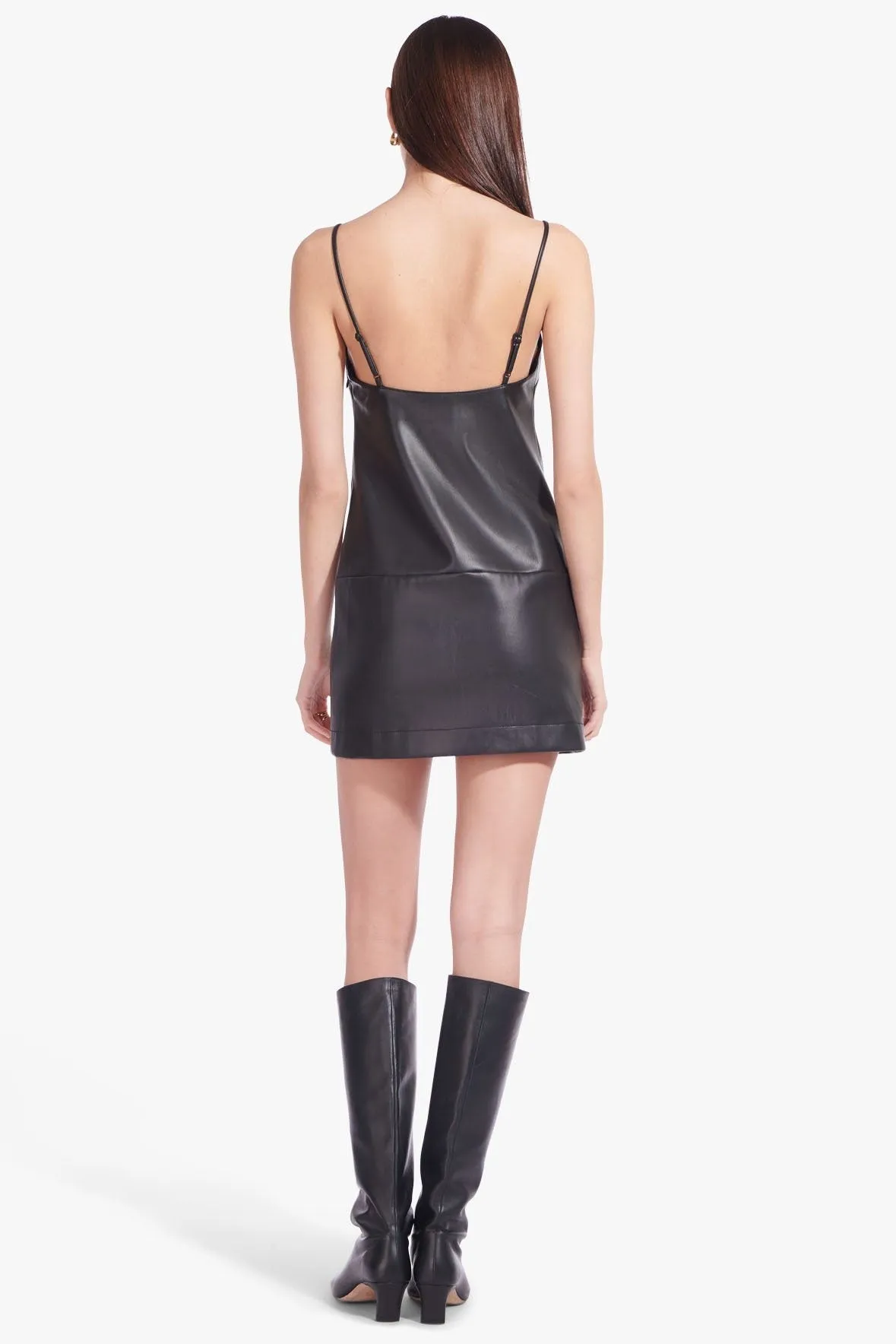 DIEGO DRESS | BLACK VEGAN LEATHER