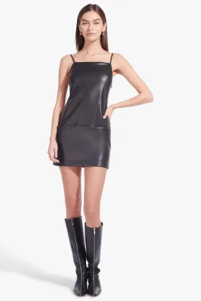 DIEGO DRESS | BLACK VEGAN LEATHER