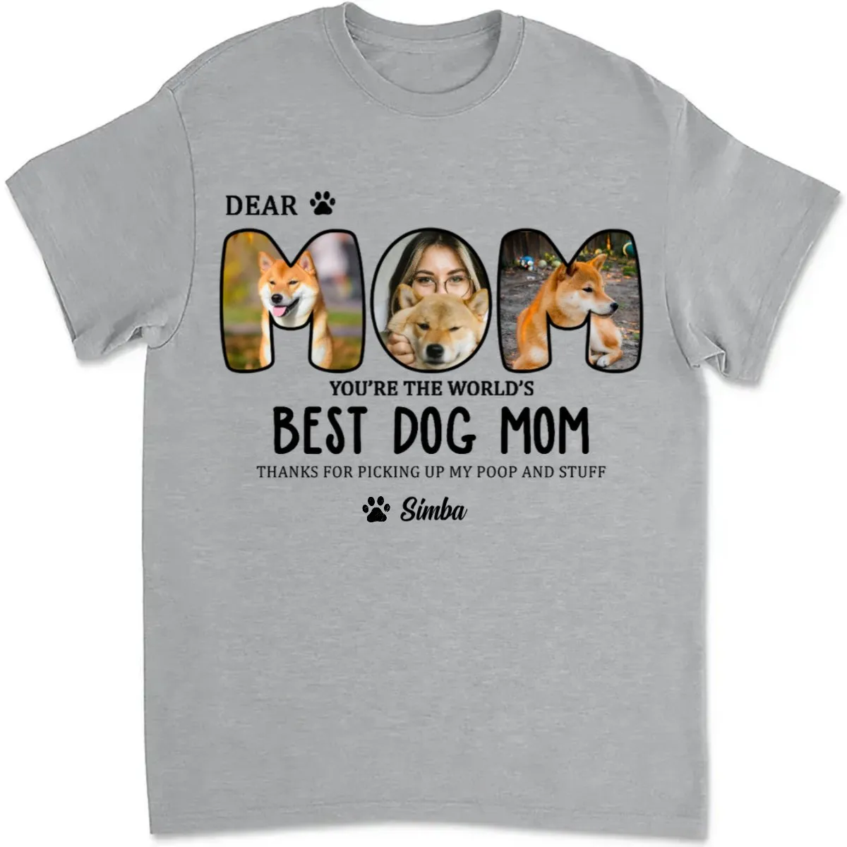 Dog Lovers - Dear Mom You're The World's Best Dog Mom - Personalized Unisex T-shirt, Hoodie, Sweatshirt