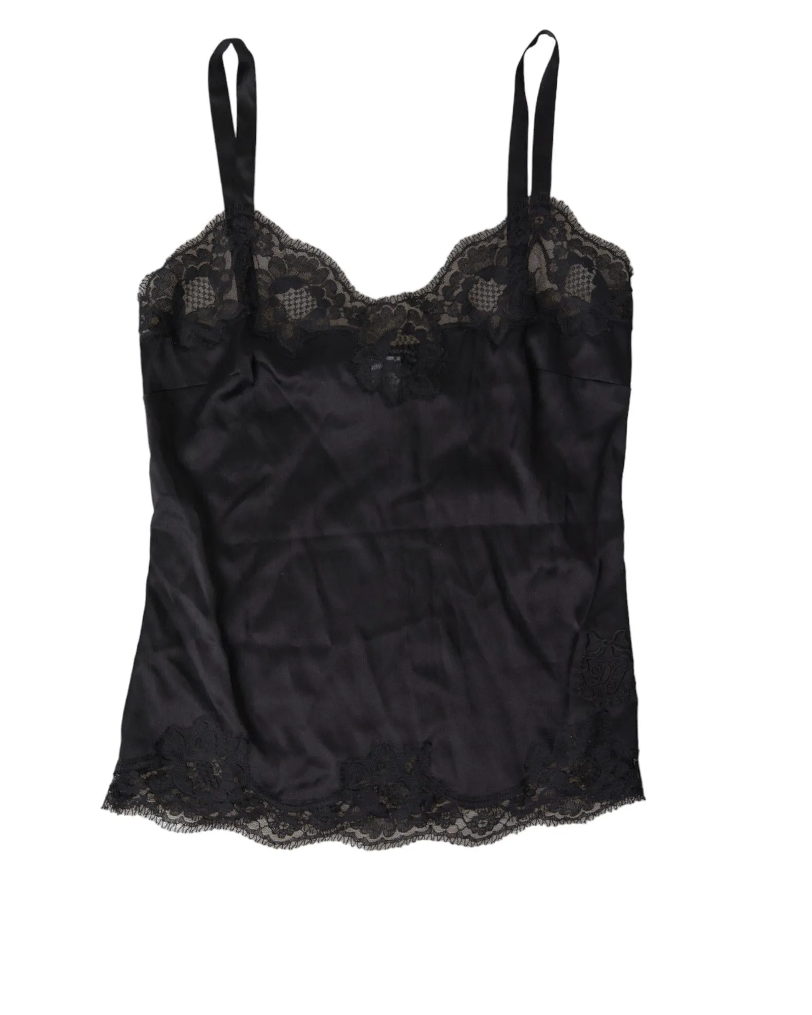 Dolce & Gabbana Black Lace Cami Top