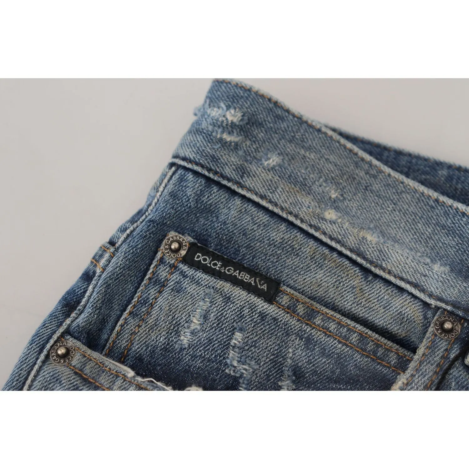 Dolce & Gabbana Stunning Tattered Denim Italian Jeans