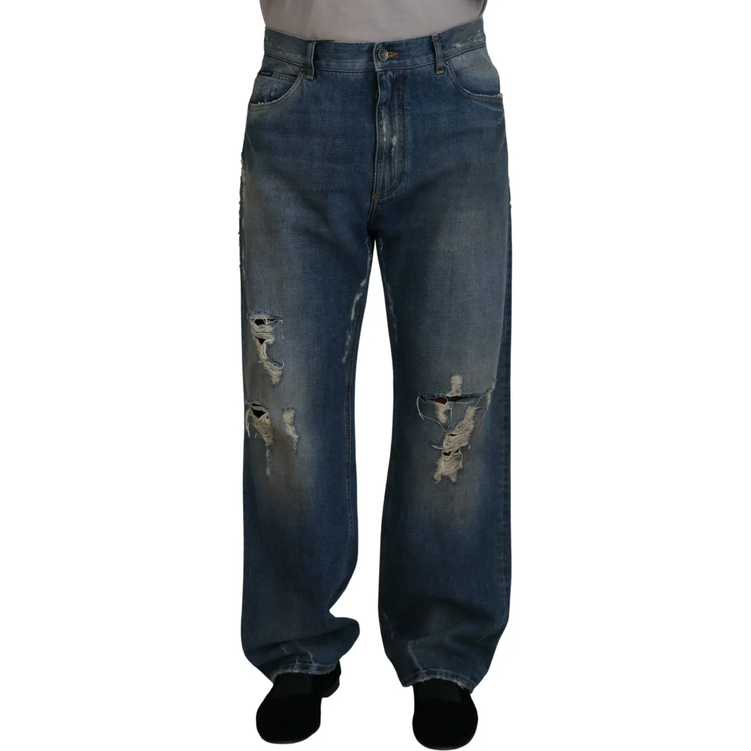 Dolce & Gabbana Stunning Tattered Denim Italian Jeans