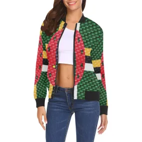 DOMINICA FLAG All Over Print Bomber Jacket for Women