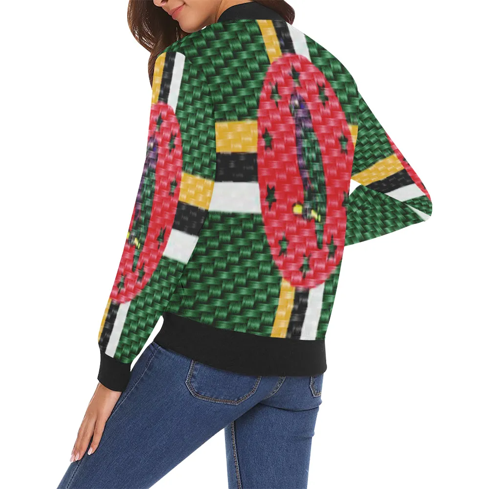 DOMINICA FLAG All Over Print Bomber Jacket for Women