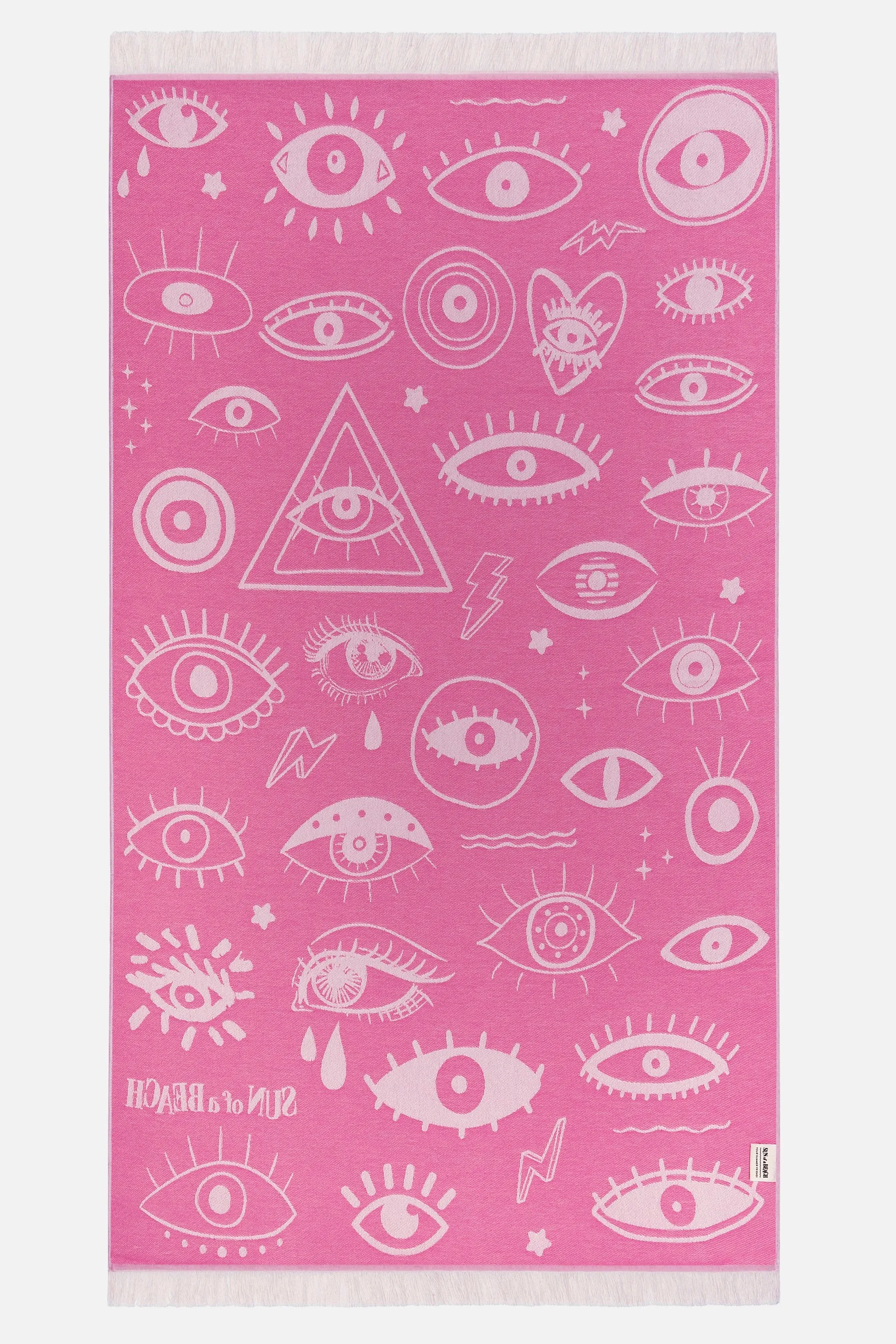 Electric Eyes Bubblegum | Feather Beach Towel