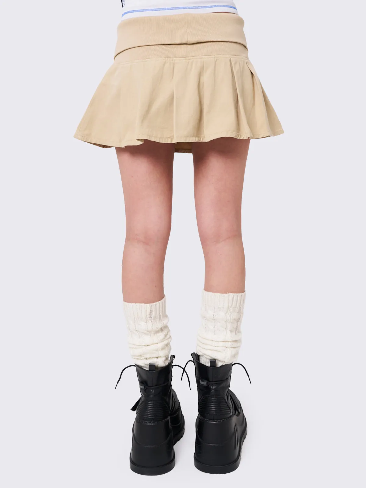 Ella Twill Pleated Mini Skirt