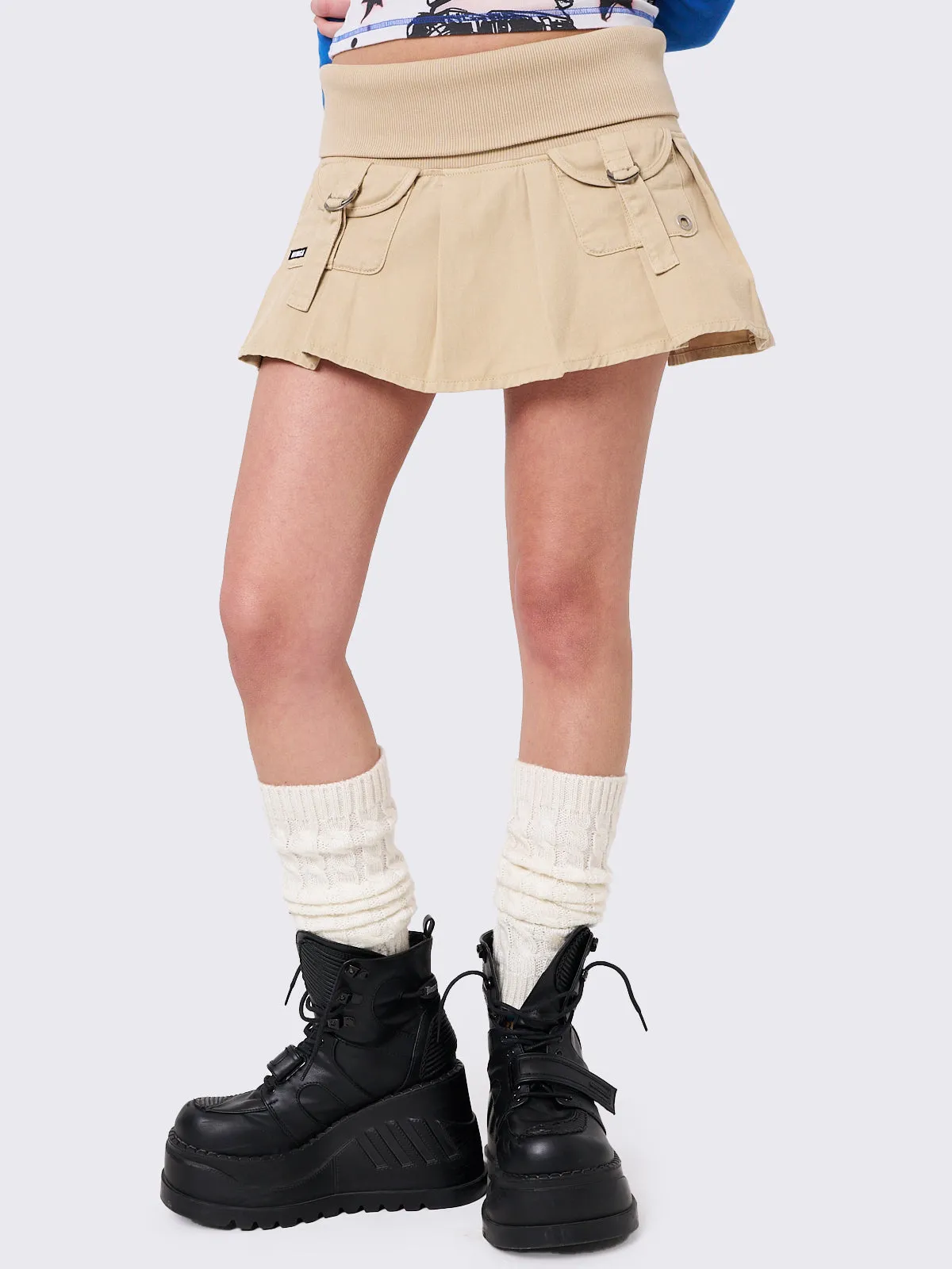 Ella Twill Pleated Mini Skirt