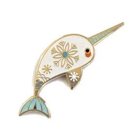 Enamel Pin - Winter Narwhal by Amber Leaders Designs