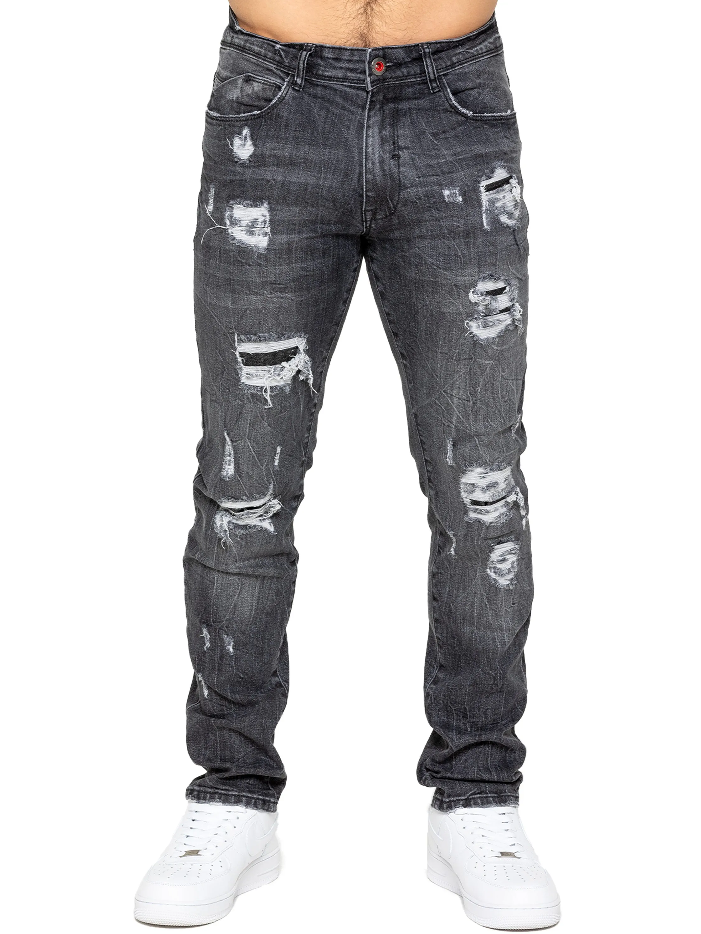 Enzo | Mens Ripped Denim Jeans