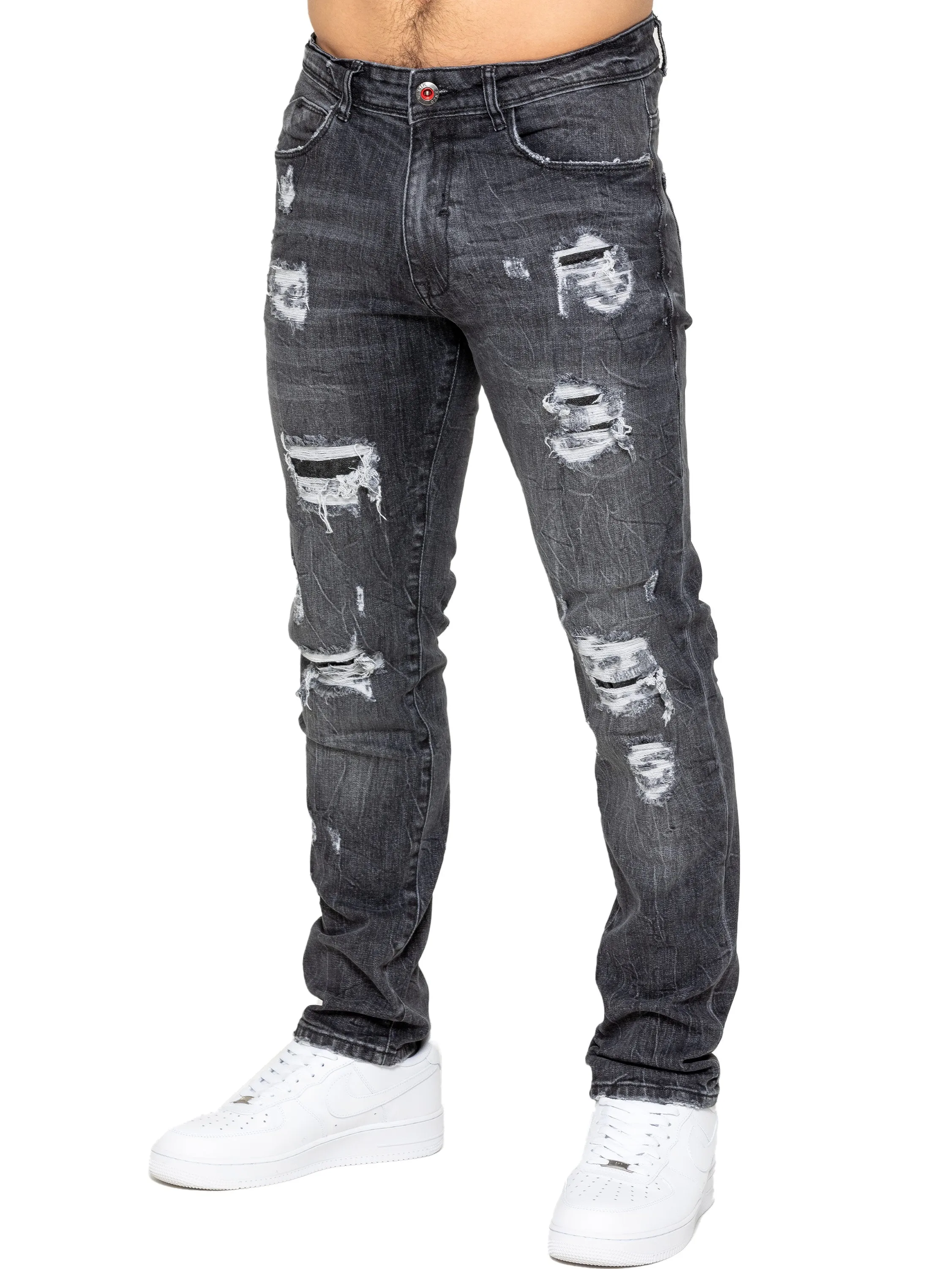 Enzo | Mens Ripped Denim Jeans