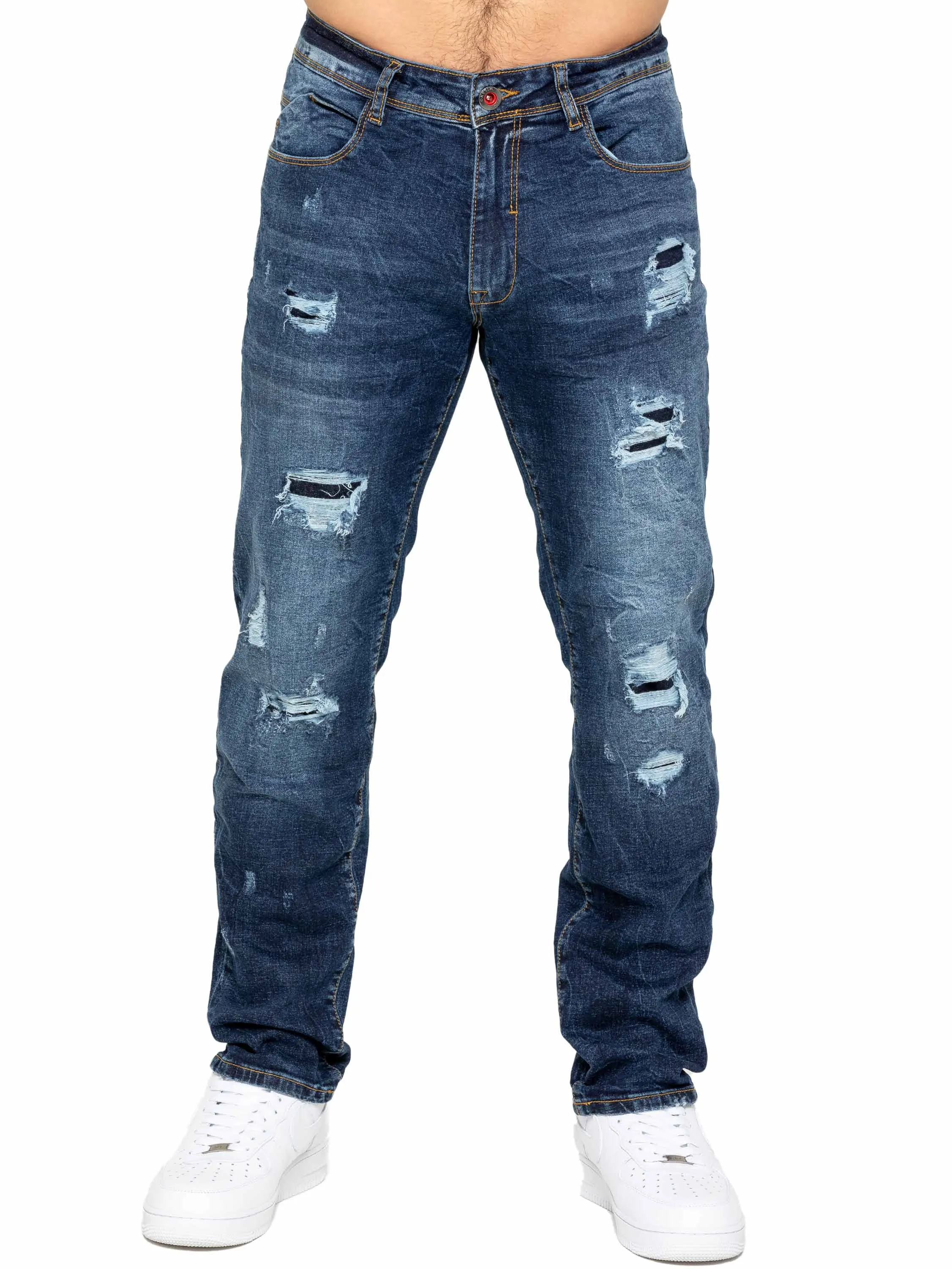 Enzo | Mens Ripped Denim Jeans