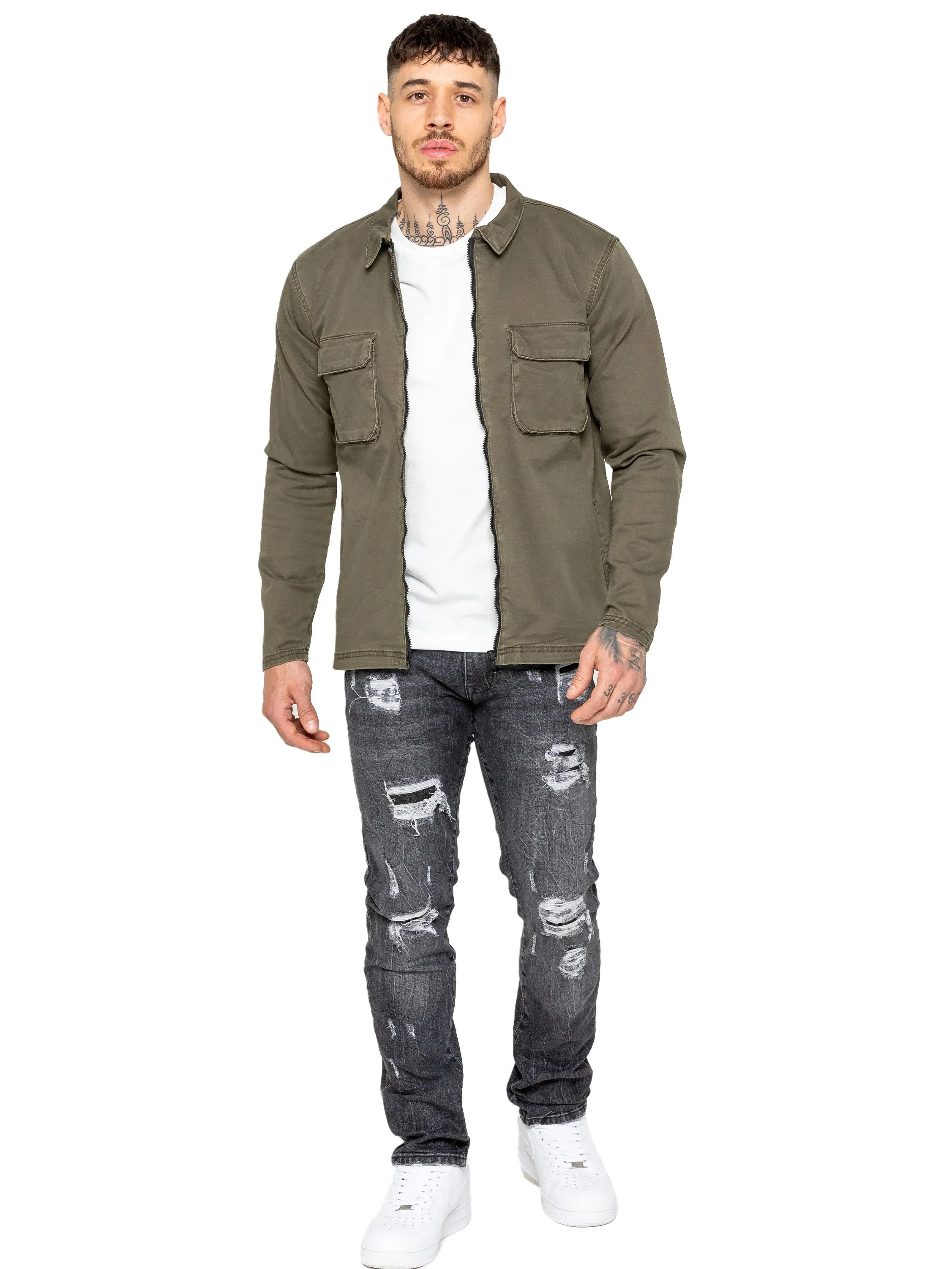 Enzo | Mens Ripped Denim Jeans