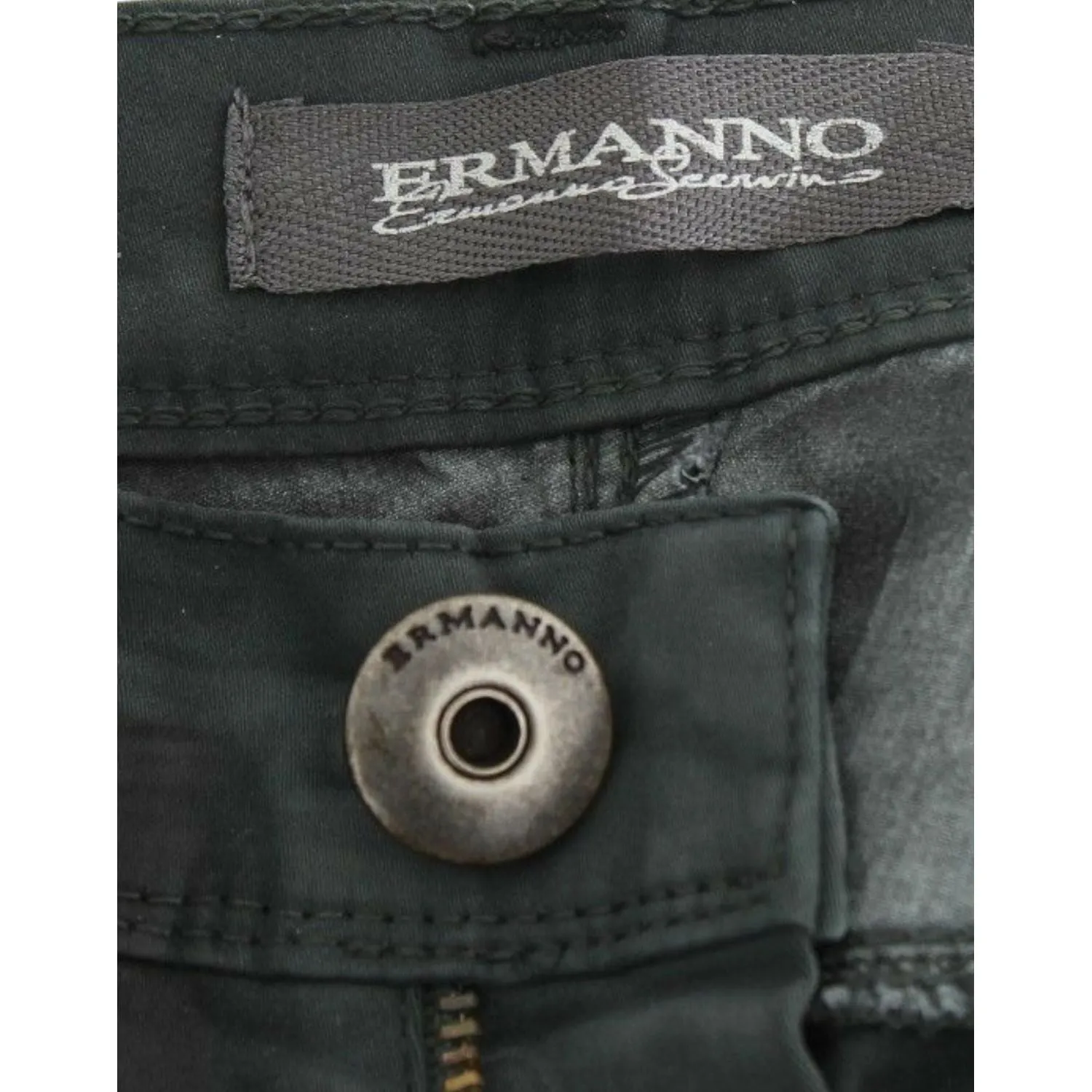 Ermanno Scervino Elegant Dark Green Slim Fit Jeans