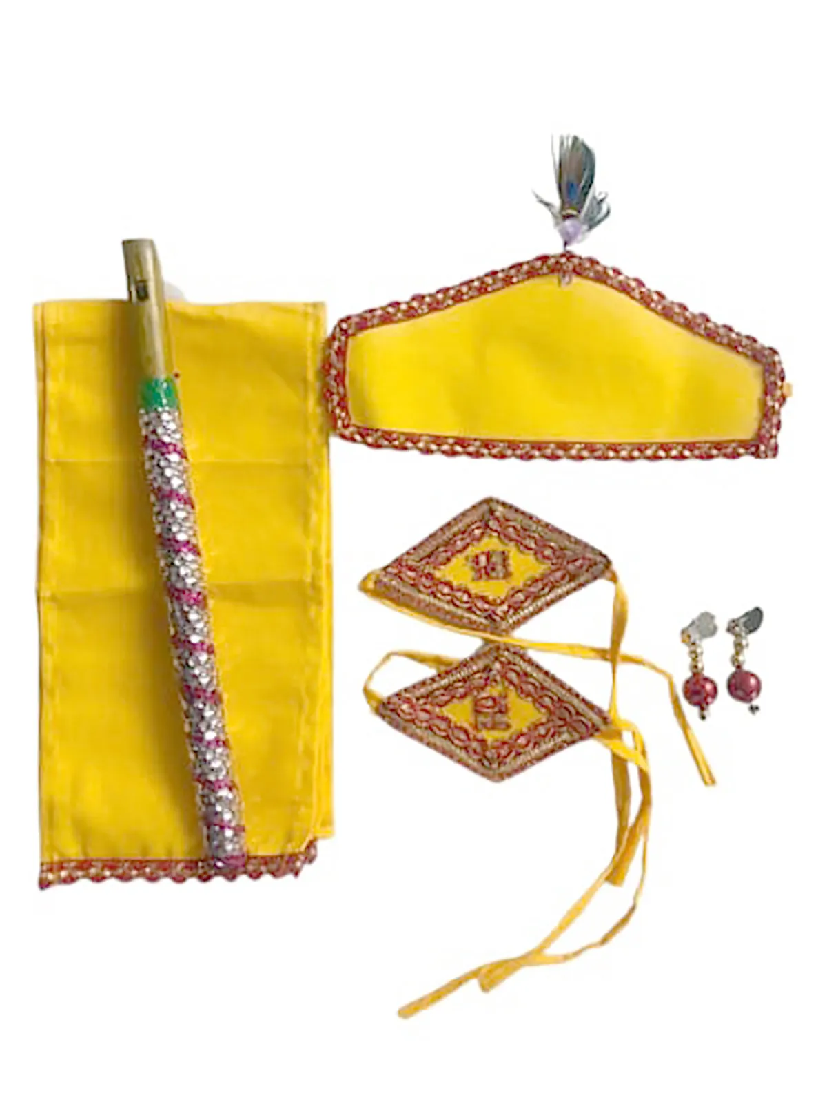 FancyDressWale Krishna costume set for Baby boys and kids with accessories