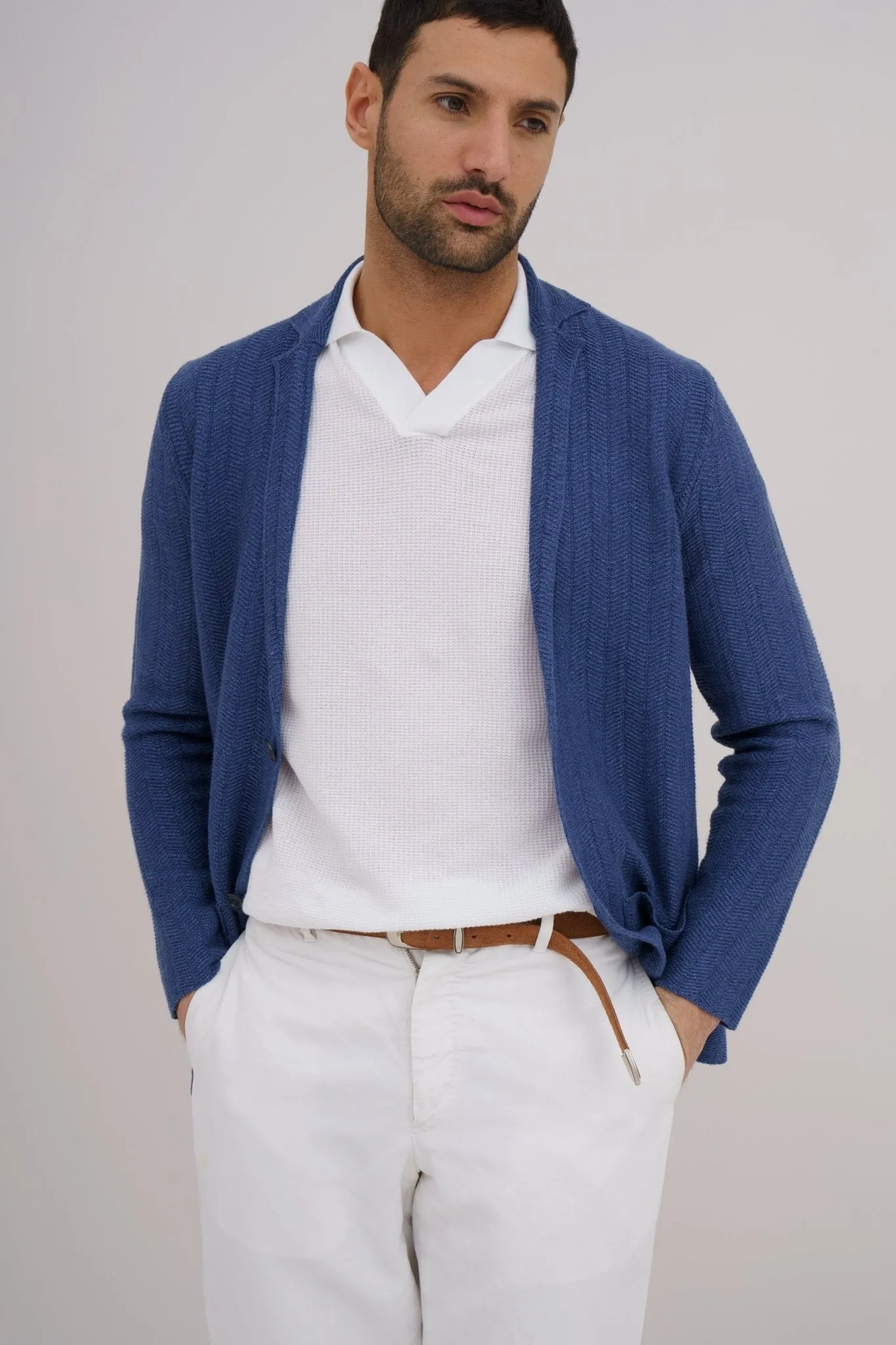 Ferrante Relaxed Jacket in MID BLUE