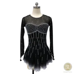 Figure Skating Dress Black White Ombre Available in 10   Color Set