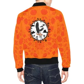 Floral Beadwork Real Orange Carrying Their Prayers Bomber Jacket for Men