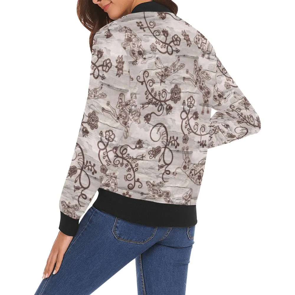 Forest Medley All Over Print Bomber Jacket for Women