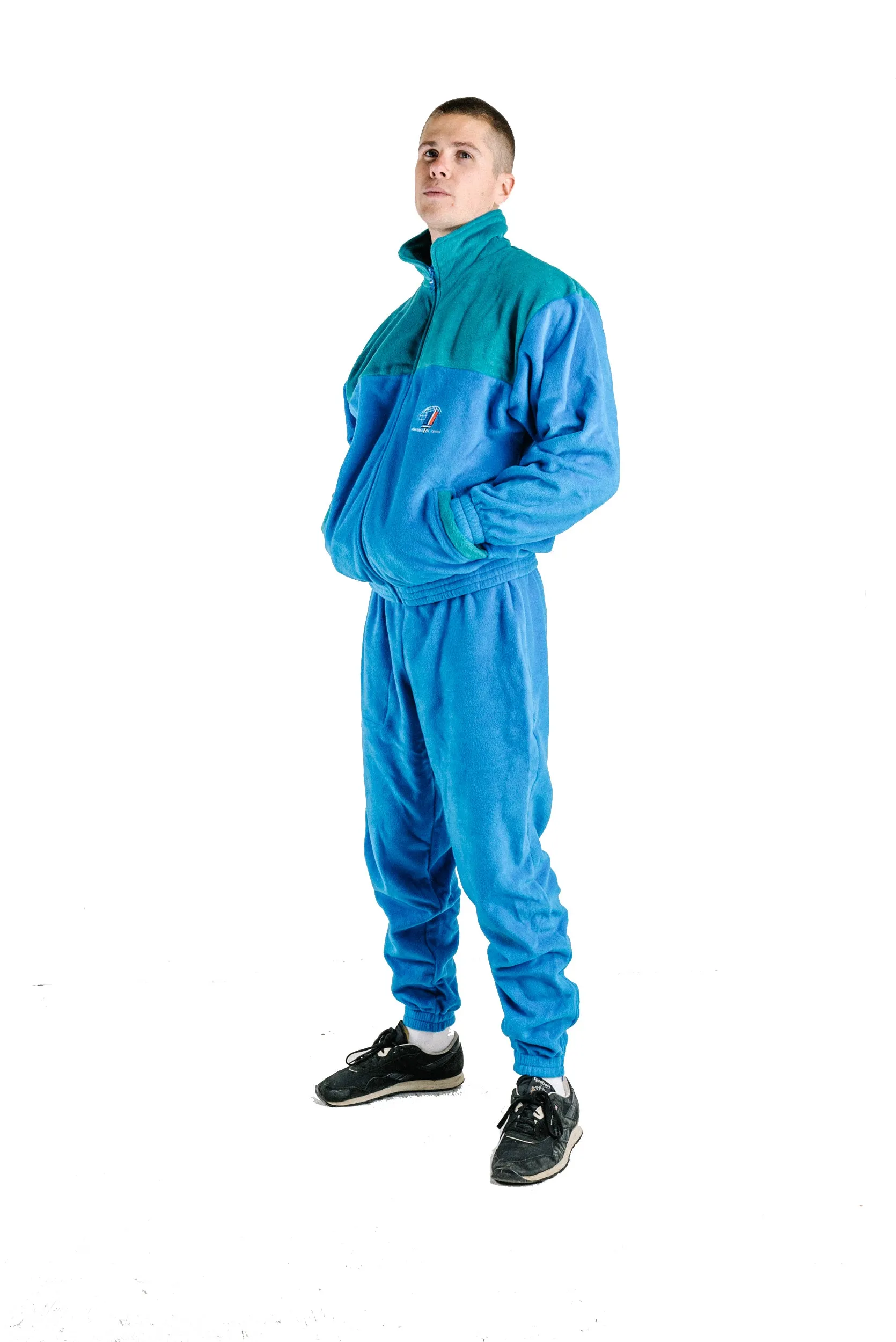 French Army Two-tone Blue Fleece Track Suit - unissued