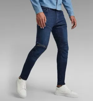 G-STAR 5620 3D ZIP KNEE SKINNY JEANS (WORN IN ULTRAMARINE)