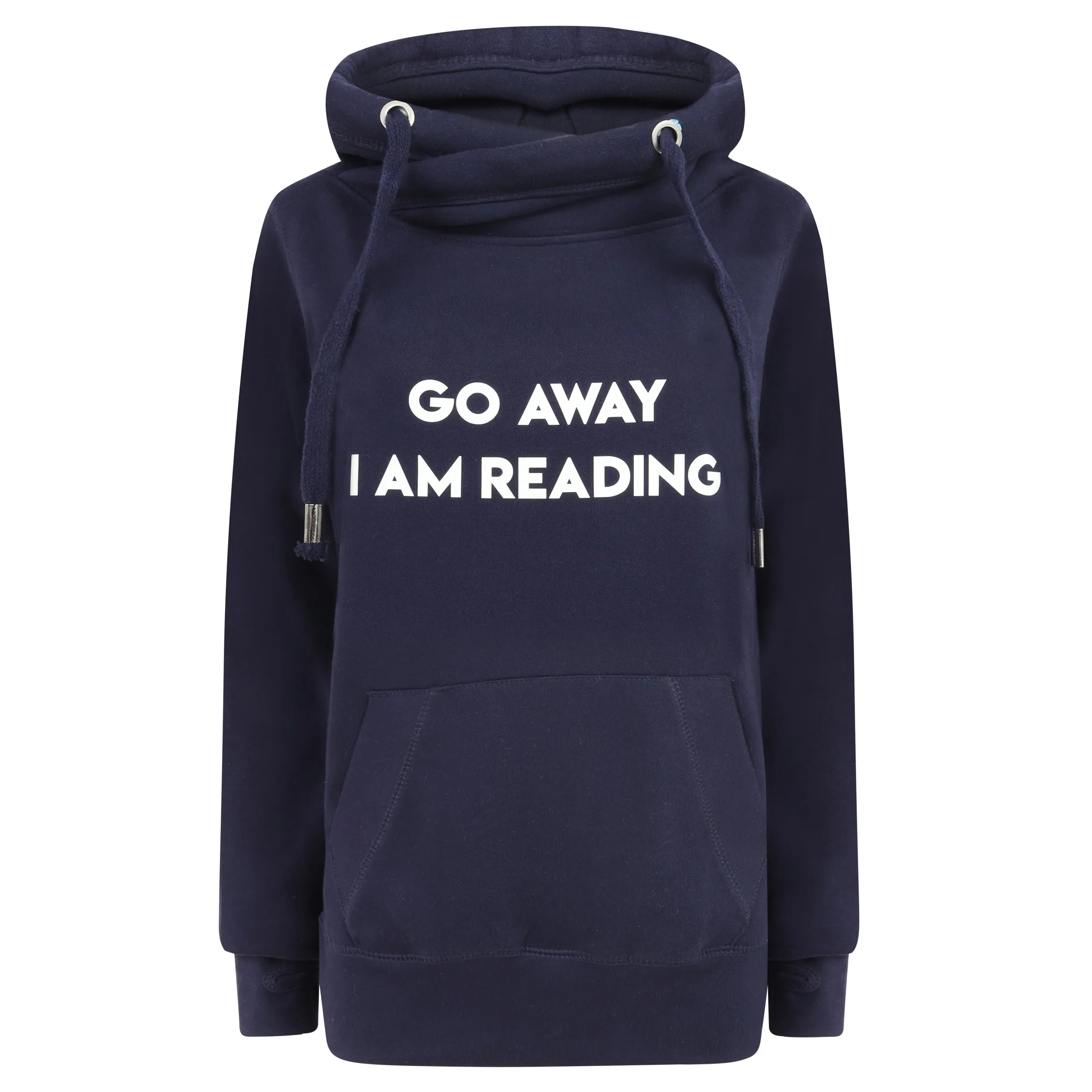 Go Away I Am Reading Luxe Hoodie - Navy