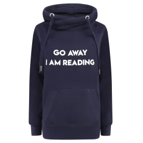 Go Away I Am Reading Luxe Hoodie - Navy