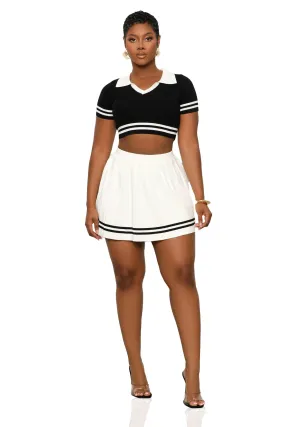 Good Game Skirt Set (Black)-FINAL SALE