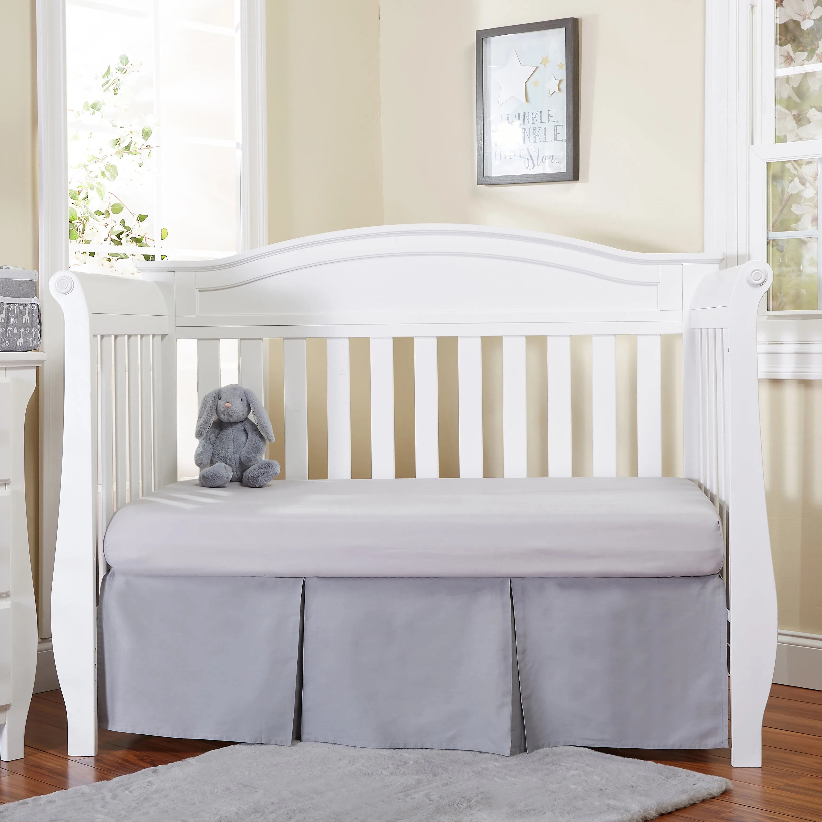 Gray Pleated Crib Skirt