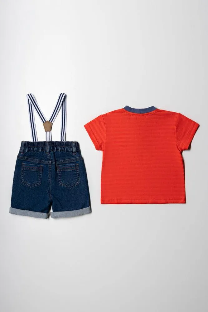 Henley Brace Set Blue & Orange